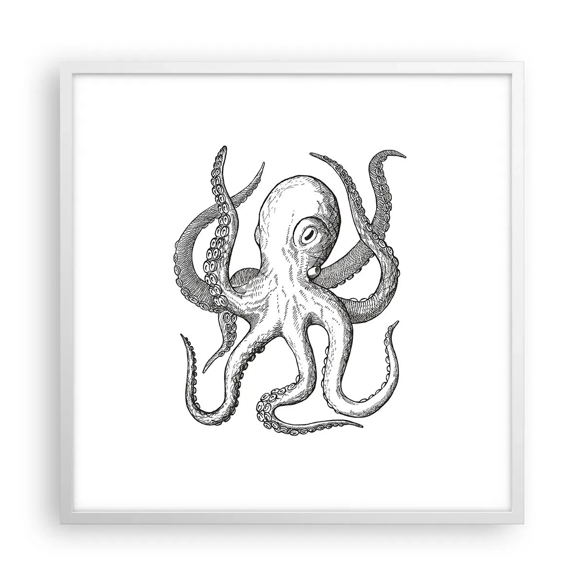 Poster în ramă albă - Dansând cu valurile - 60x60 cm