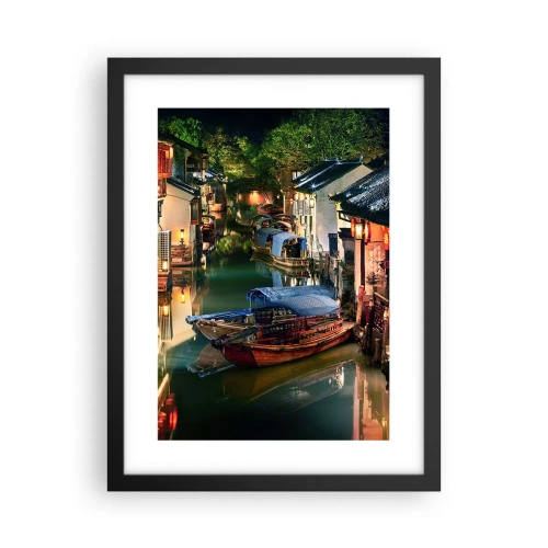 Poster în ramă neagră - O seară pe o stradă chinezească - 30x40 cm