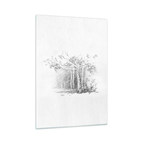 Tablou pe sticlă - Lumina pădurii de mesteceni - 50x70 cm
