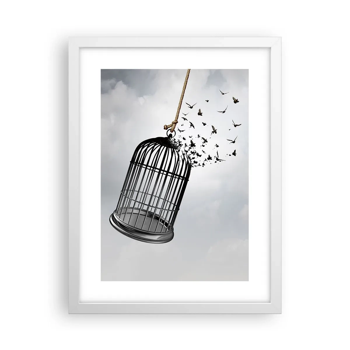 Poster în ramă albă - Credință...Speranță...Libertate! - 30x40 cm