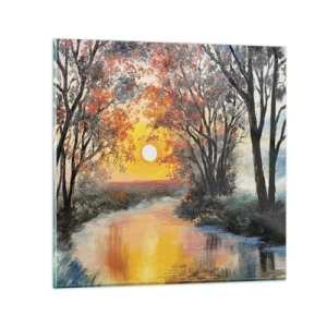 Tablou pe sticlă - Atmosferă de toamnă - 50x50 cm