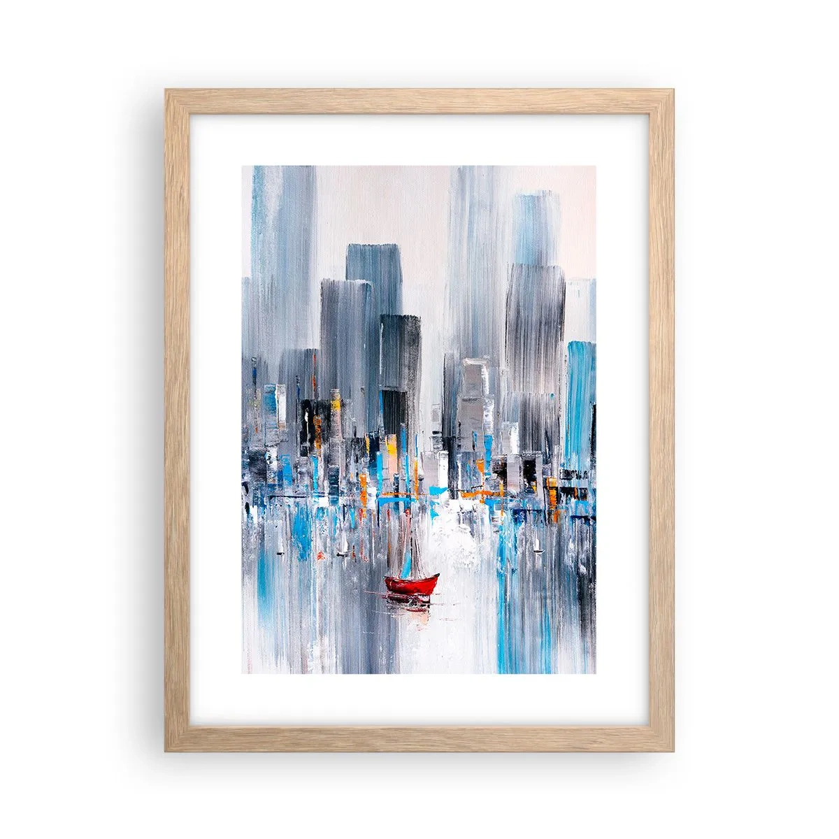 Poster în ramă de stejar deschis - Metropola de lângă golf - 30x40 cm