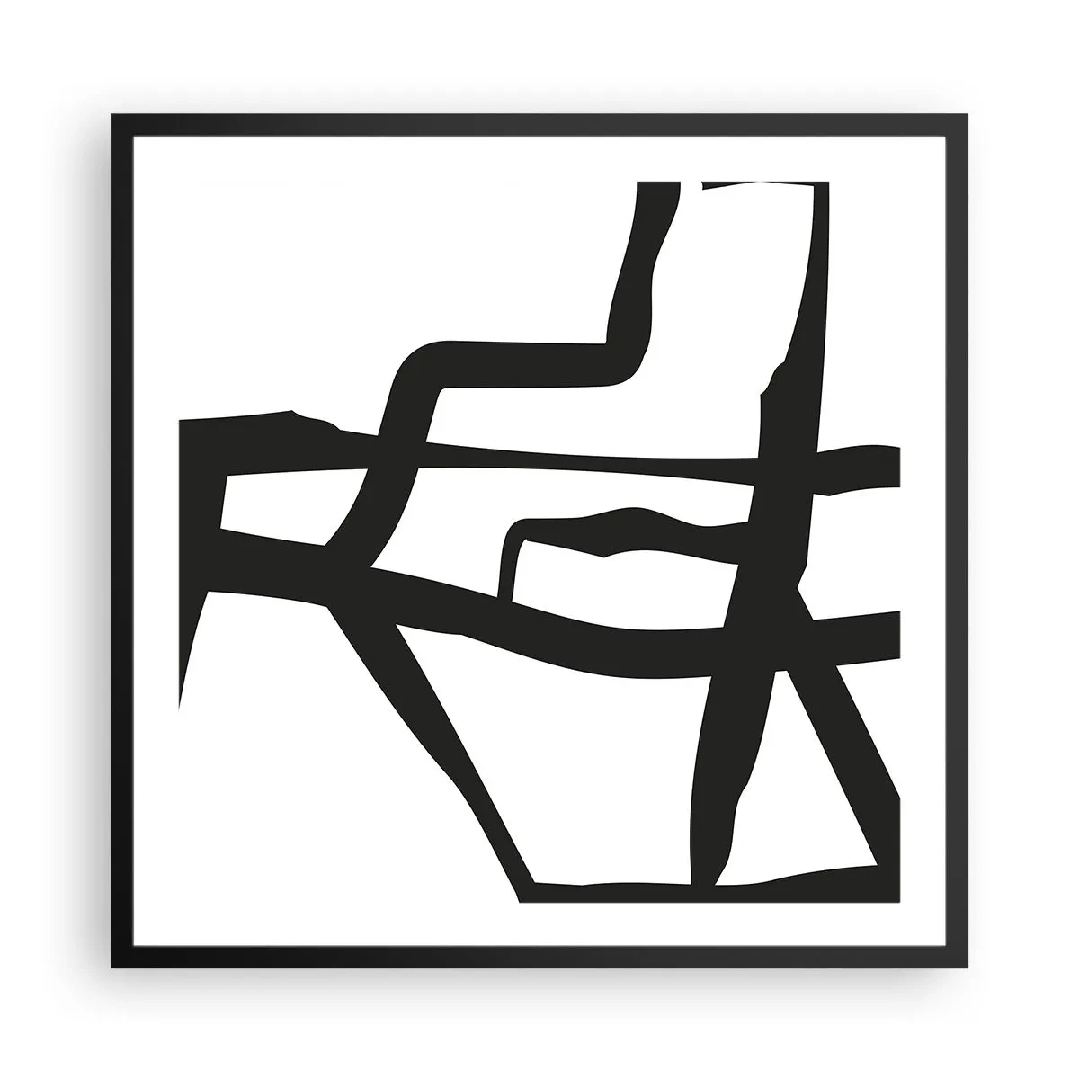 Poster în ramă neagră - Construcție în alb și negru - 60x60 cm