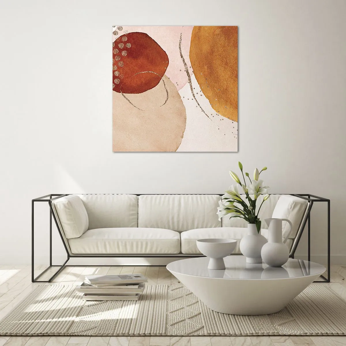 Tablou pe sticlă - Rotunjime și mișcare - 40x40 cm