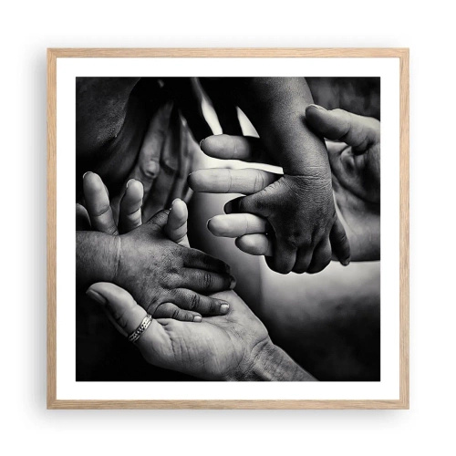 Poster în ramă de stejar deschis - A fi om - 60x60 cm