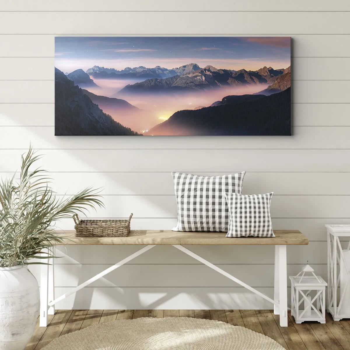 Tablou pe pânză - Lumină în văi - 100x40 cm