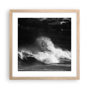 Poster în ramă de stejar deschis - Provocare acceptată! - 40x40 cm