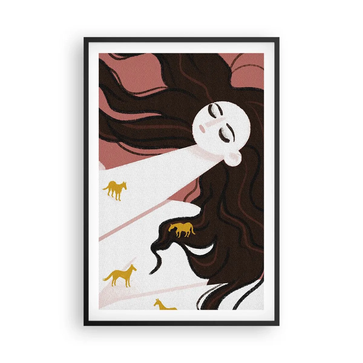 Poster în ramă neagră - Visul despre calul de aur - 61x91 cm