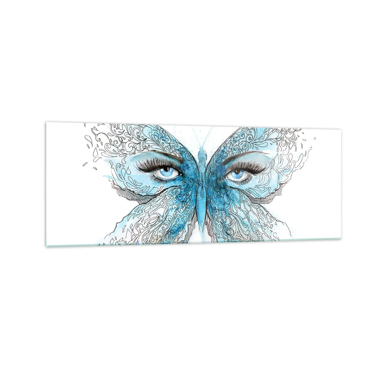 Tablou pe sticlă - Polyommatus eros - 140x50 cm