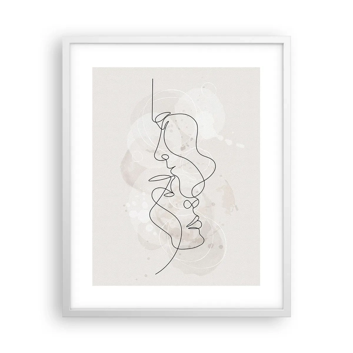 Poster în ramă albă - Încurcați într-o îmbrățișare - 40x50 cm