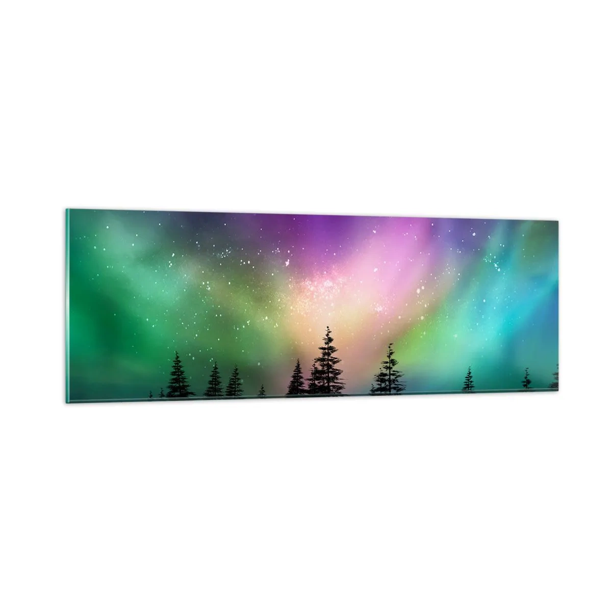 Tablou pe sticlă - Magie albă - 90x30 cm