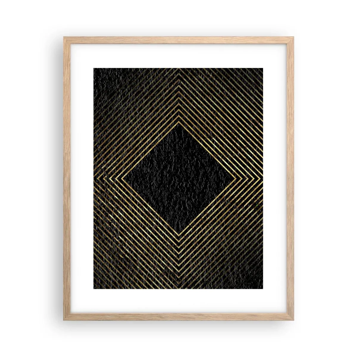 Poster în ramă de stejar deschis - Geometrie în stil glamour - 40x50 cm