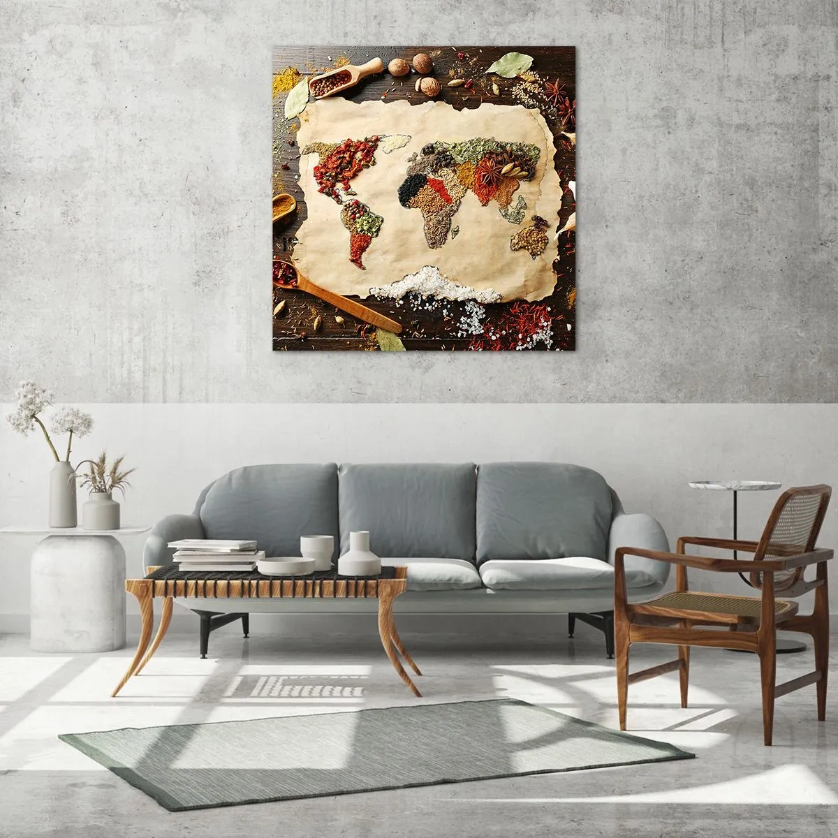 Tablou pe sticlă - Toate gusturile lumii - 70x70 cm