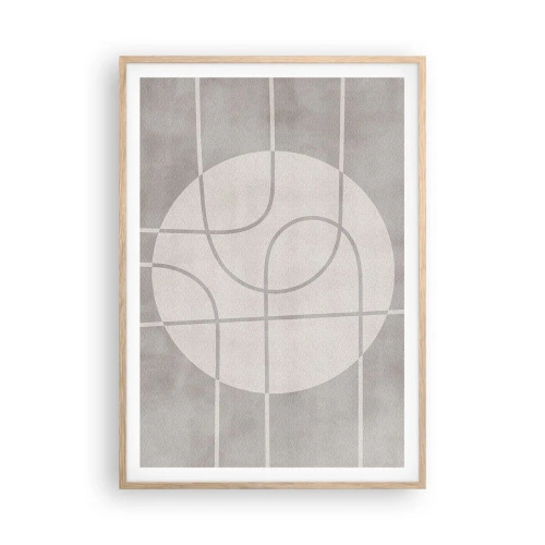 Poster în ramă de stejar deschis - Circular și drept înainte - 70x100 cm