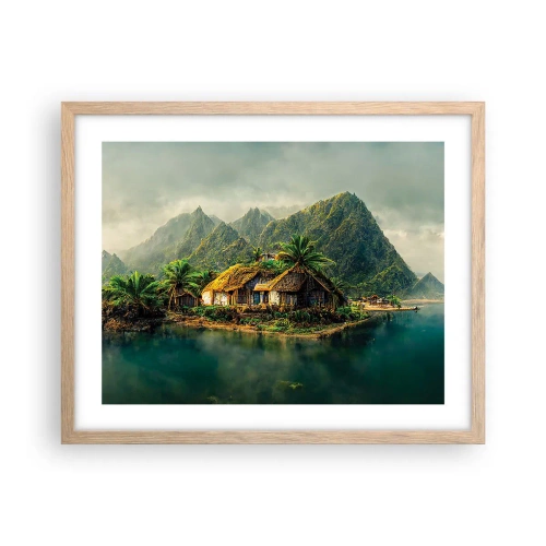 Poster în ramă de stejar deschis - Paradisul tropical - 50x40 cm
