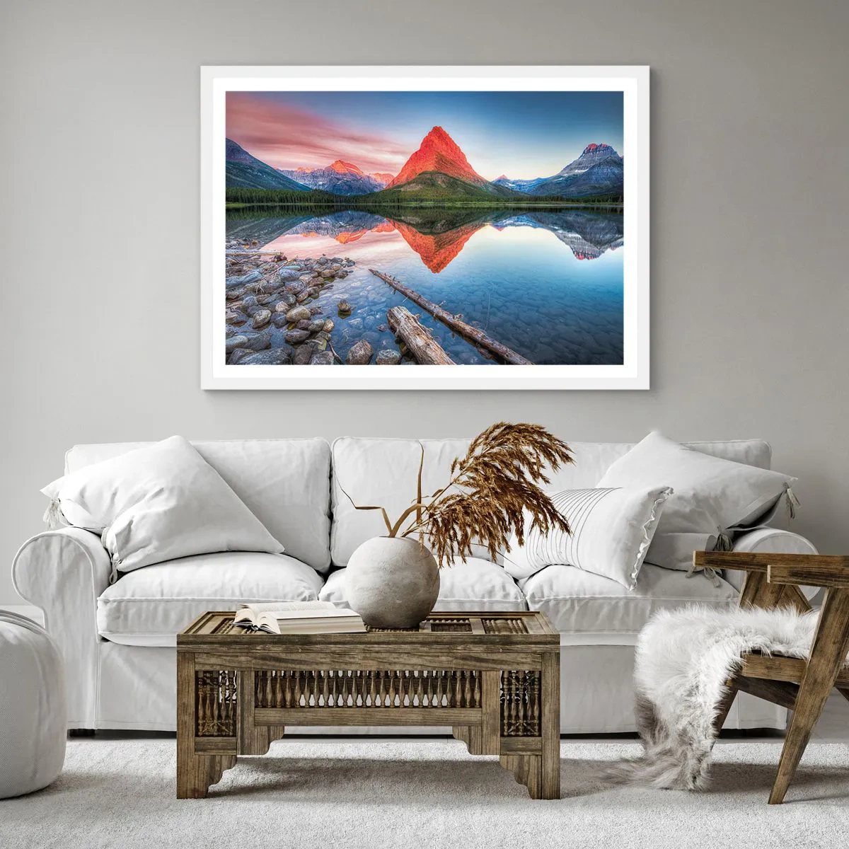 Poster în ramă albă - Căldură și frig - 60x60 cm
