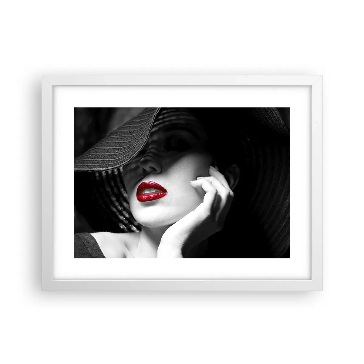 Poster în ramă albă - Studiu în stacojiu - 40x30 cm