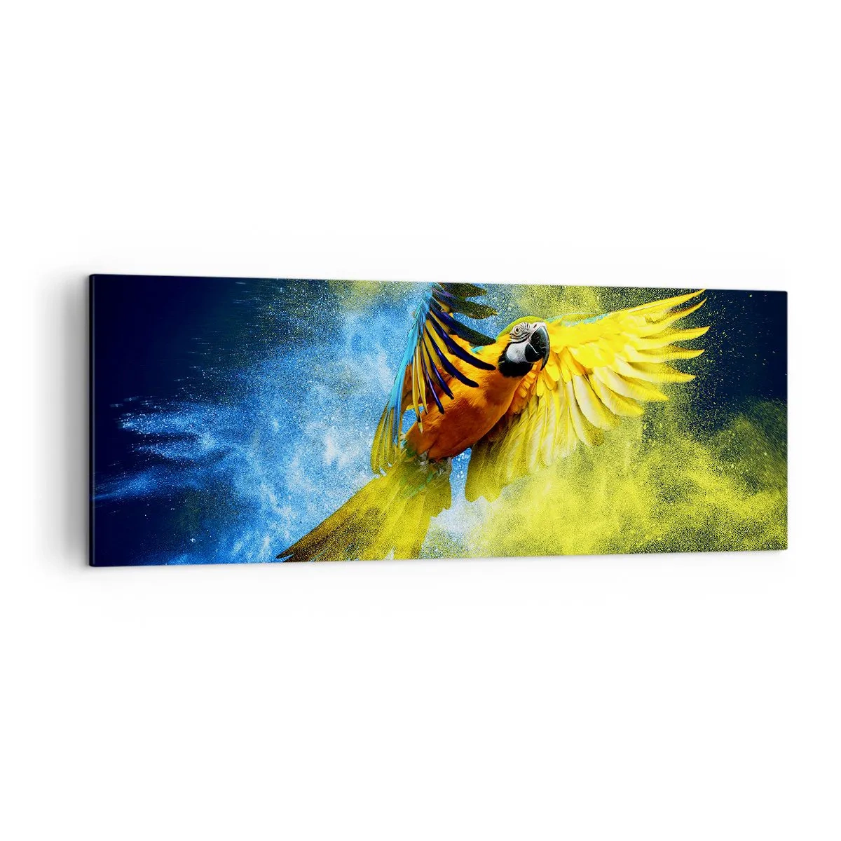 Tablou pe pânză - În praful albastru-auriu - 140x50 cm