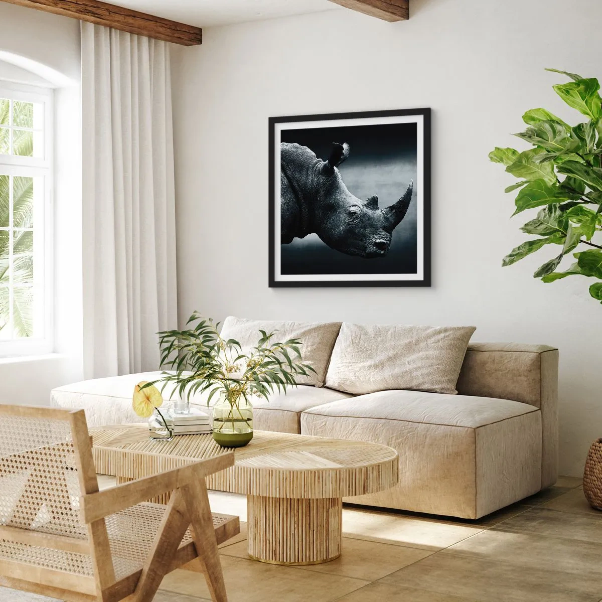 Poster în ramă neagră - Profil drept - 30x30 cm