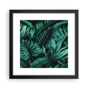 Poster în ramă neagră - Profunzimea verdelui tropical - 30x30 cm