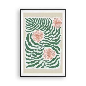 Poster în ramă neagră - Înflorite în verde - 61x91 cm