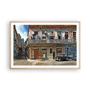 Poster în ramă de stejar deschis - Sentimente cubaneze - 91x61 cm