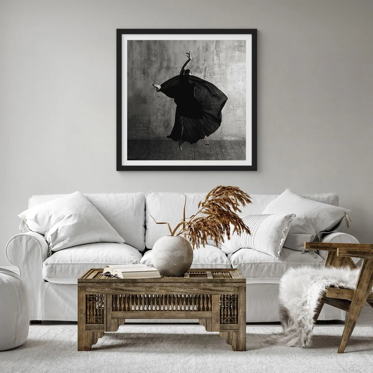 Poster în ramă neagră - Un pas pasional - 40x40 cm