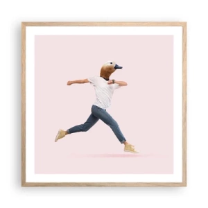 Poster în ramă de stejar deschis - Un strop de absurditate - 60x60 cm