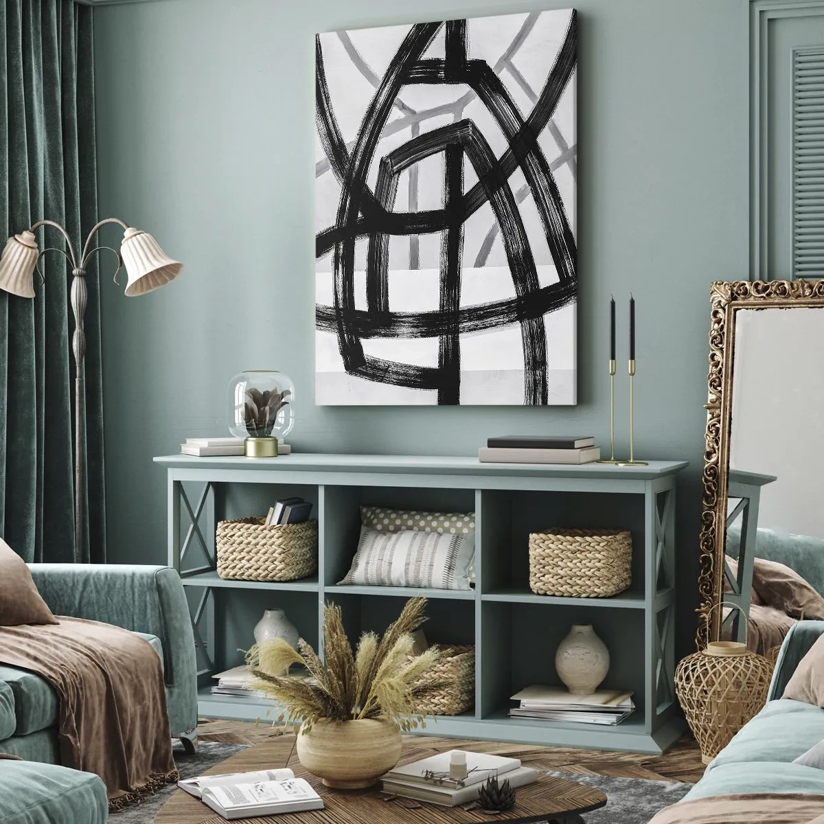 Tablou pe pânză - Construind adâncimea - 55x100 cm