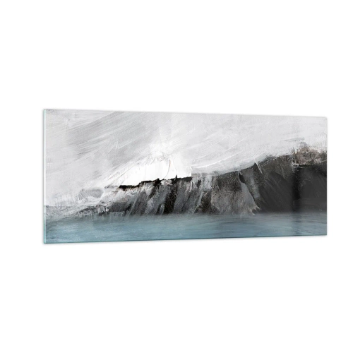 Tablou pe sticlă - Apă - pământ: lupta elementelor - 100x40 cm
