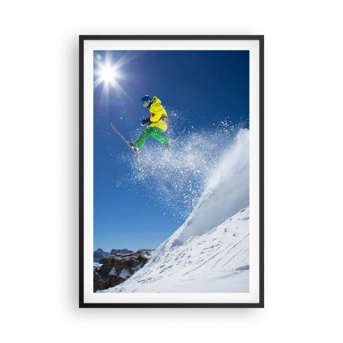 Poster în ramă neagră - Dansând cu munții - 61x91 cm