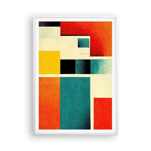 Poster în ramă albă - Abstracție geometrică - energie bună - 70x100 cm