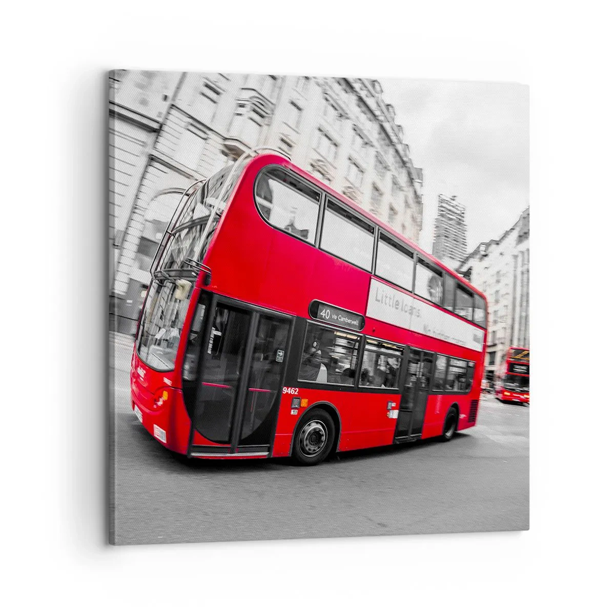 Tablou pe pânză - Londra în mod tradițional - by bus - 60x60 cm