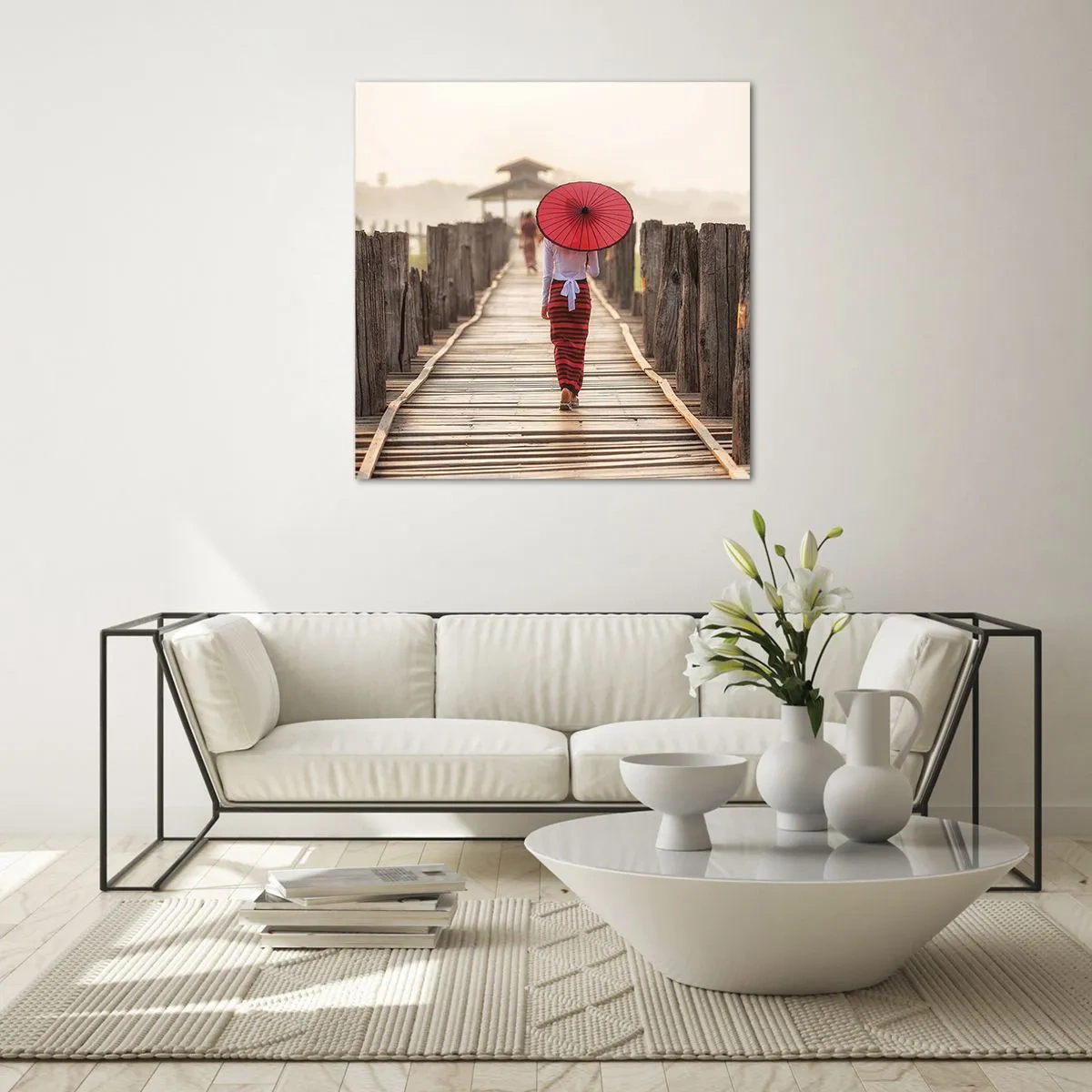 Tablou pe sticlă - Pe podul vechi - 60x60 cm