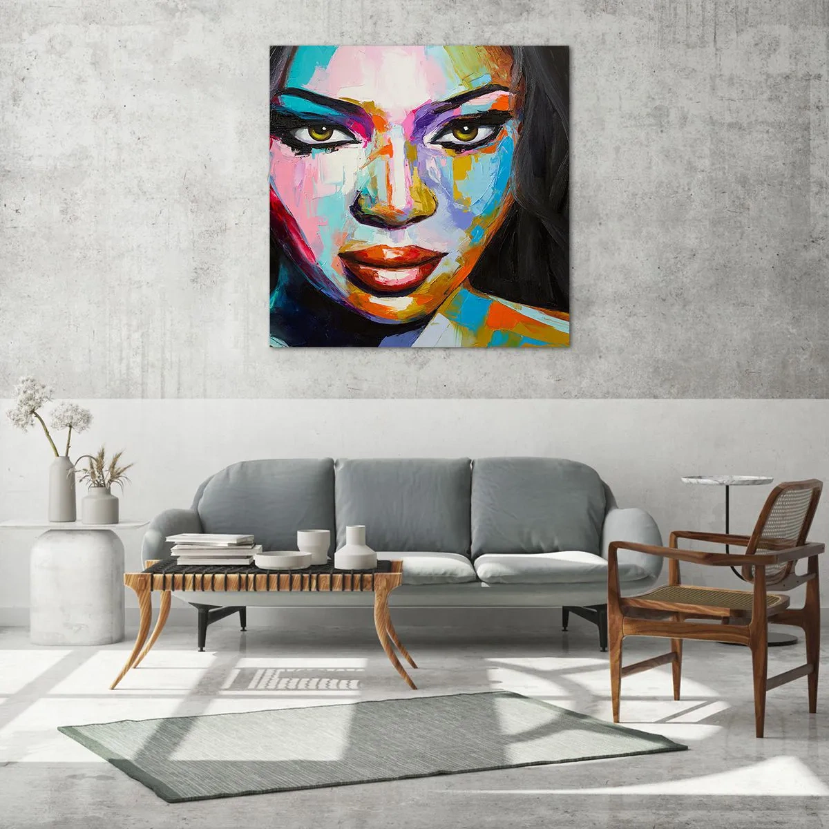 Tablou pe sticlă - Nu-ți poți lua ochii de la - 60x60 cm