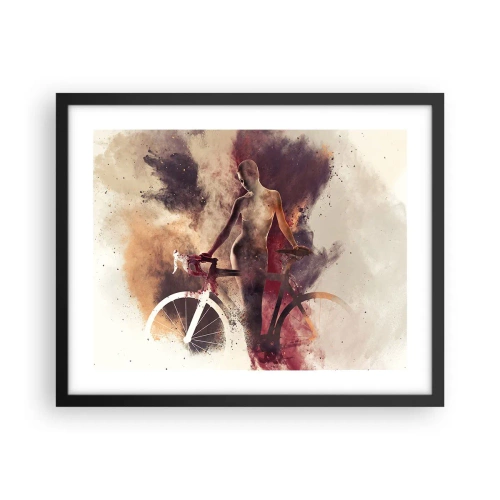 Poster în ramă neagră - În forme de marmură sufletul ciclist - 50x40 cm