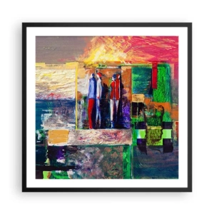 Poster în ramă neagră - Relații și emoții - 60x60 cm