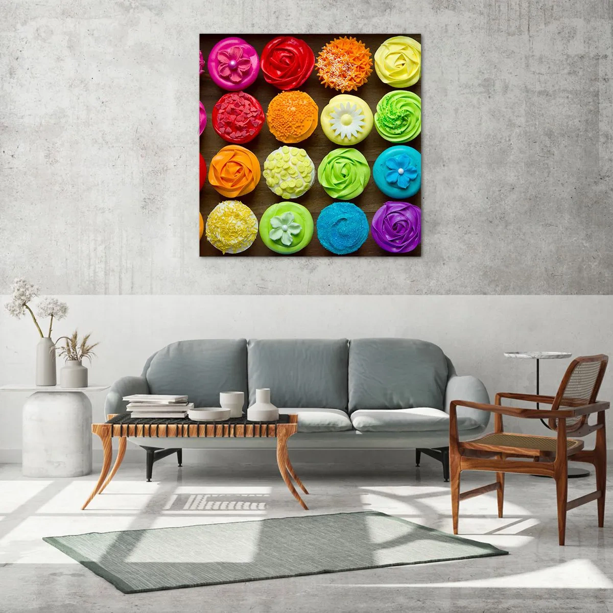 Tablou pe sticlă - Fiecare diferită - toate delicioase - 70x70 cm