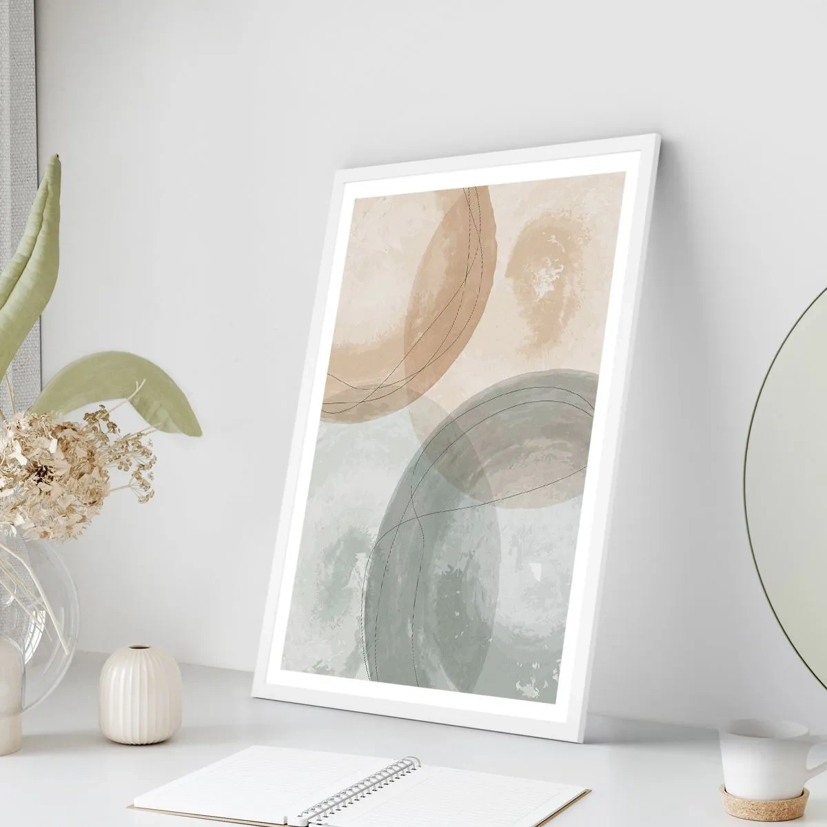 Poster în ramă albă - Întrepătrunderea lumilor - 70x100 cm