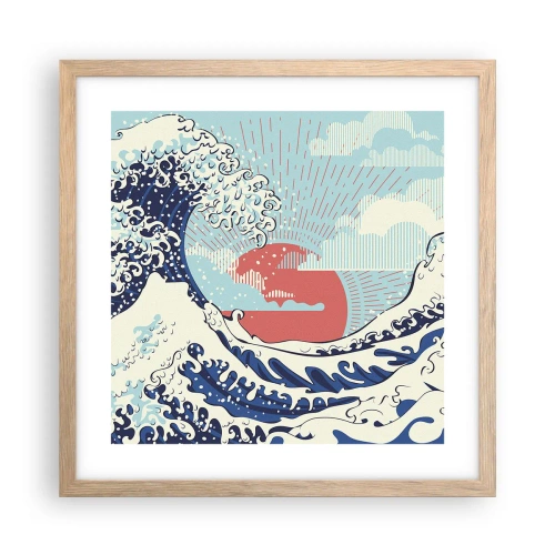 Poster în ramă de stejar deschis - Din inspirații japoneze - 40x40 cm