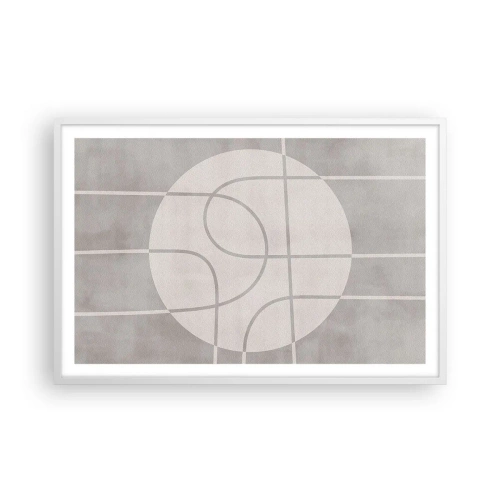 Poster în ramă albă - Circular și drept înainte - 91x61 cm