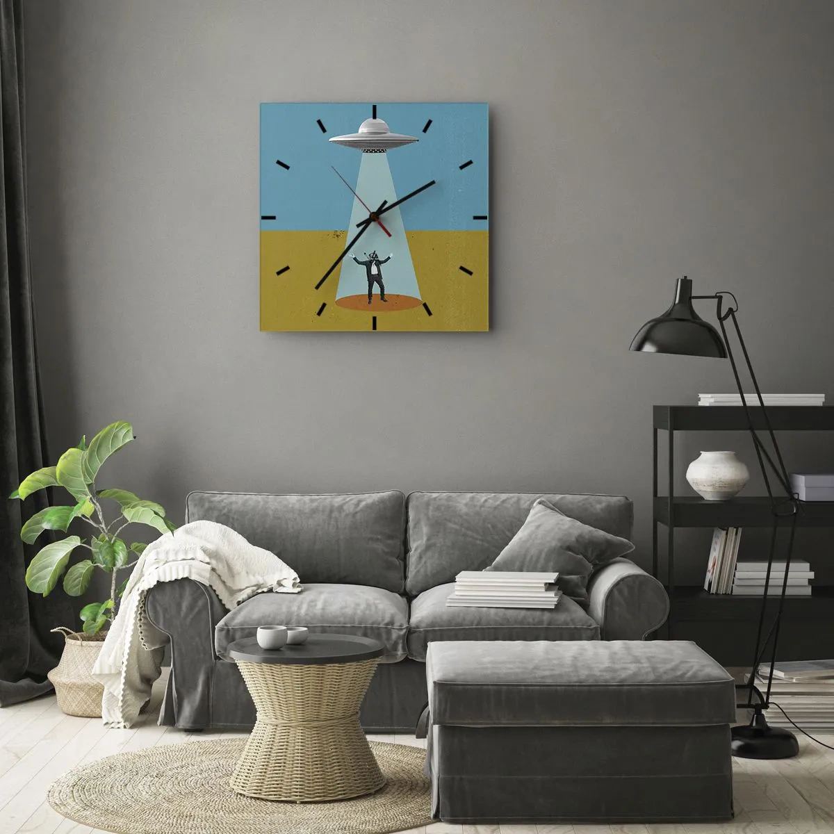 Ceas de perete - Ceas pe sticlă - Întâlnire de gradul III - 30x30 cm