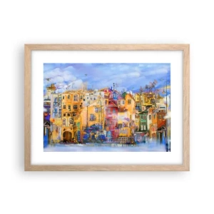 Poster în ramă de stejar deschis - Suntem împreună - 40x30 cm