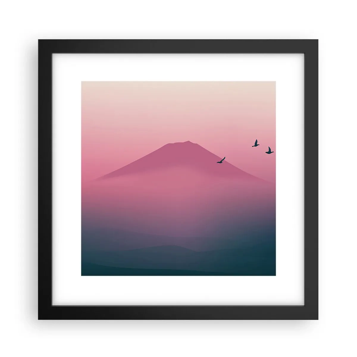 Poster în ramă neagră - Călători deasupra norilor - 30x30 cm