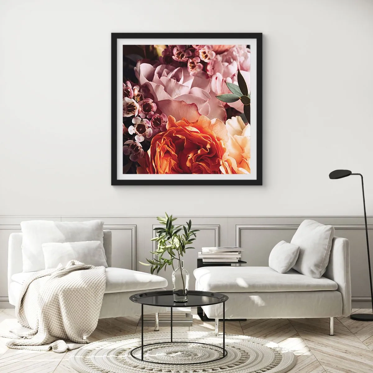 Poster în ramă neagră - Înghesuite în frumusețe - 40x40 cm