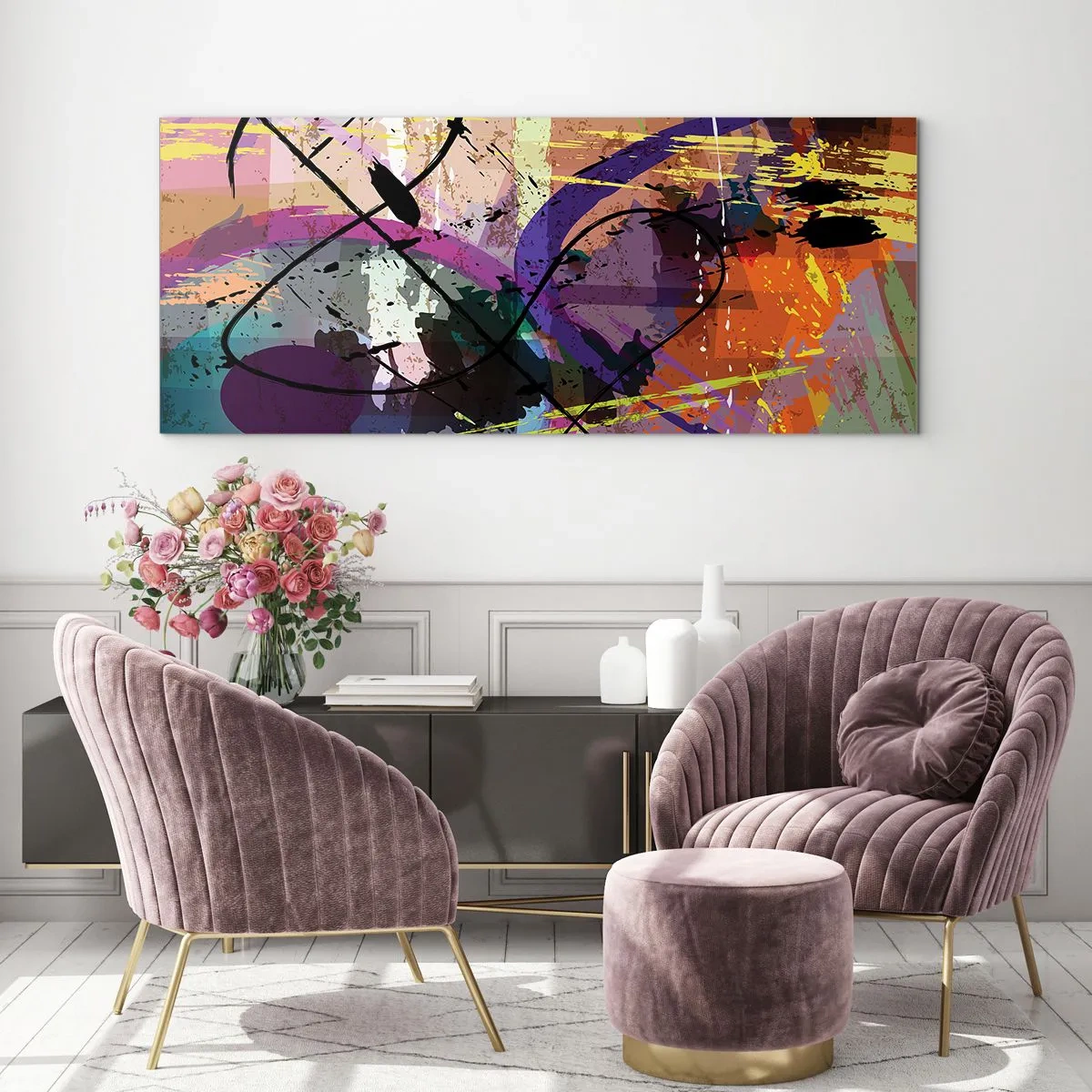 Tablou pe sticlă - Poate fi drept sau de jur împrejur - 100x40 cm