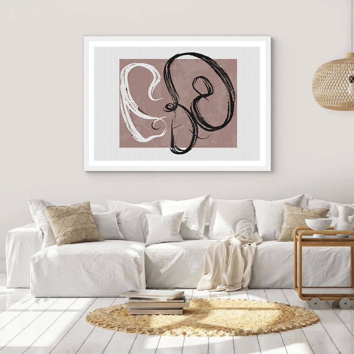 Poster în ramă albă - Compoziția - căutarea plenitudinii - 100x70 cm