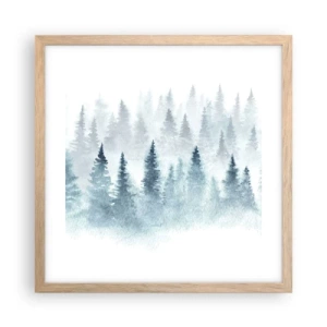 Poster în ramă de stejar deschis - Înfășurate în ceață - 40x40 cm