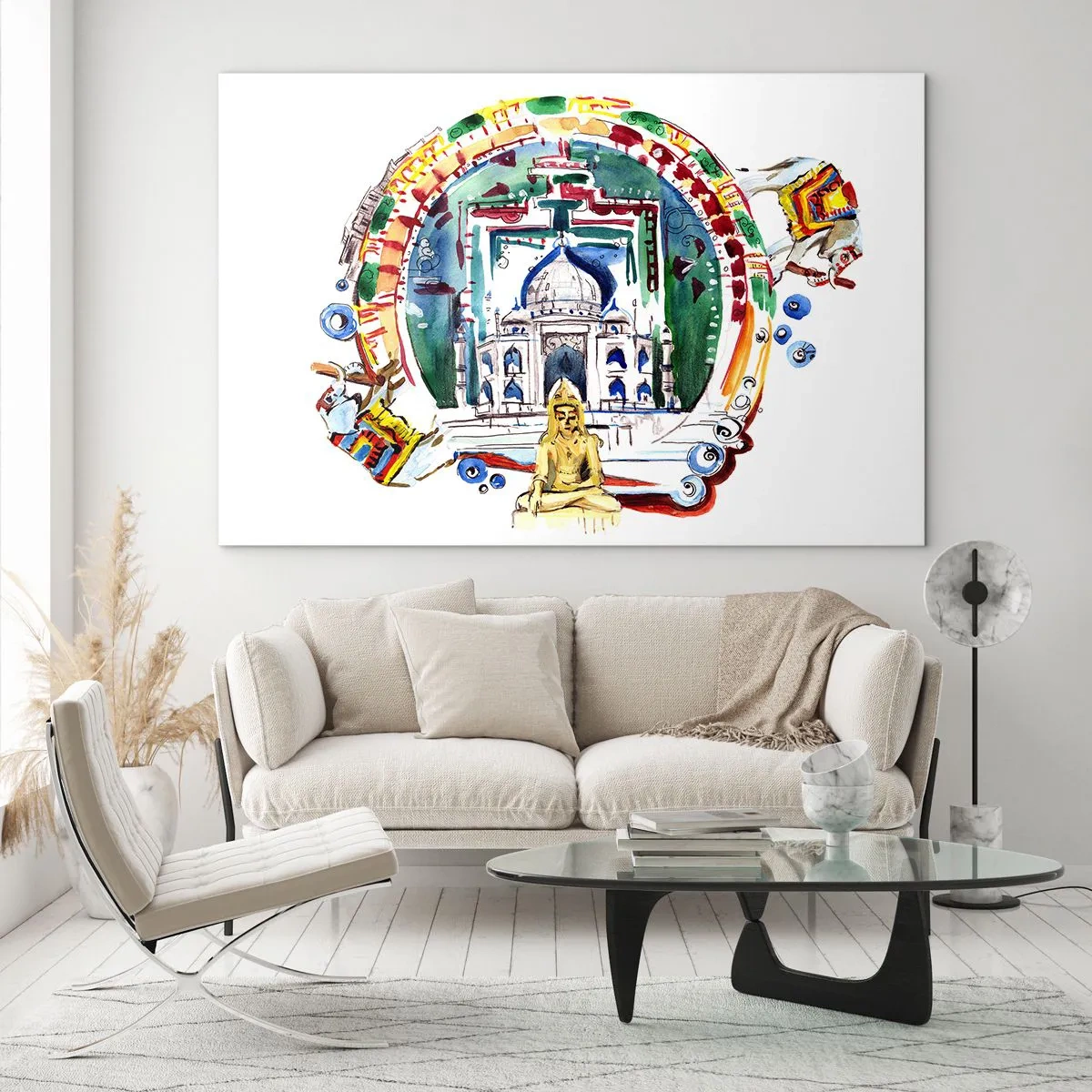 Tablou pe sticlă - Echilibrul hindus al lumii - 120x80 cm