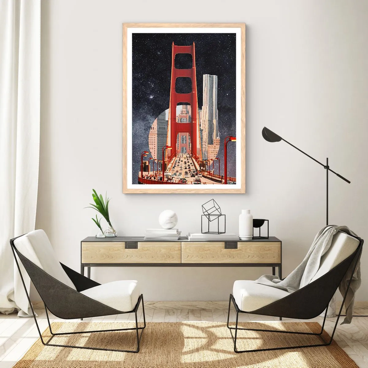 Poster în ramă de stejar deschis - Întotdeauna în centru - 61x91 cm